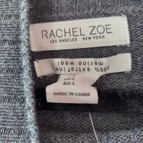 NWT Rachel Zoe Merino Wool Gray Turtleneck Sweater - Picture 5 of 9
